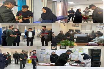 حضورسرهنگ نعمتی ریاست ستادفرماندهی شهرستان قدس ازبیمارستان شهیدسردارسلیمانی